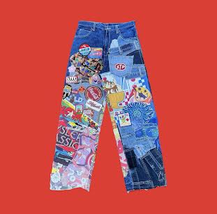 'Rage Room' Scrapwork Jeans