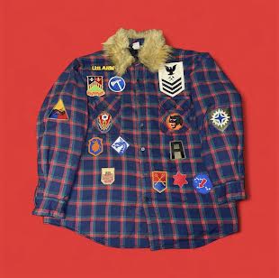 'Furry Soldier' Patchwork Lined Button Up Flannel