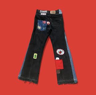 'Dead On Arrival' Patchwork Flared Jeans