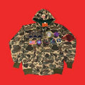 'Toy Soldier' Patchwork Duck Camo Thermal Lined Zip Up Hoodie