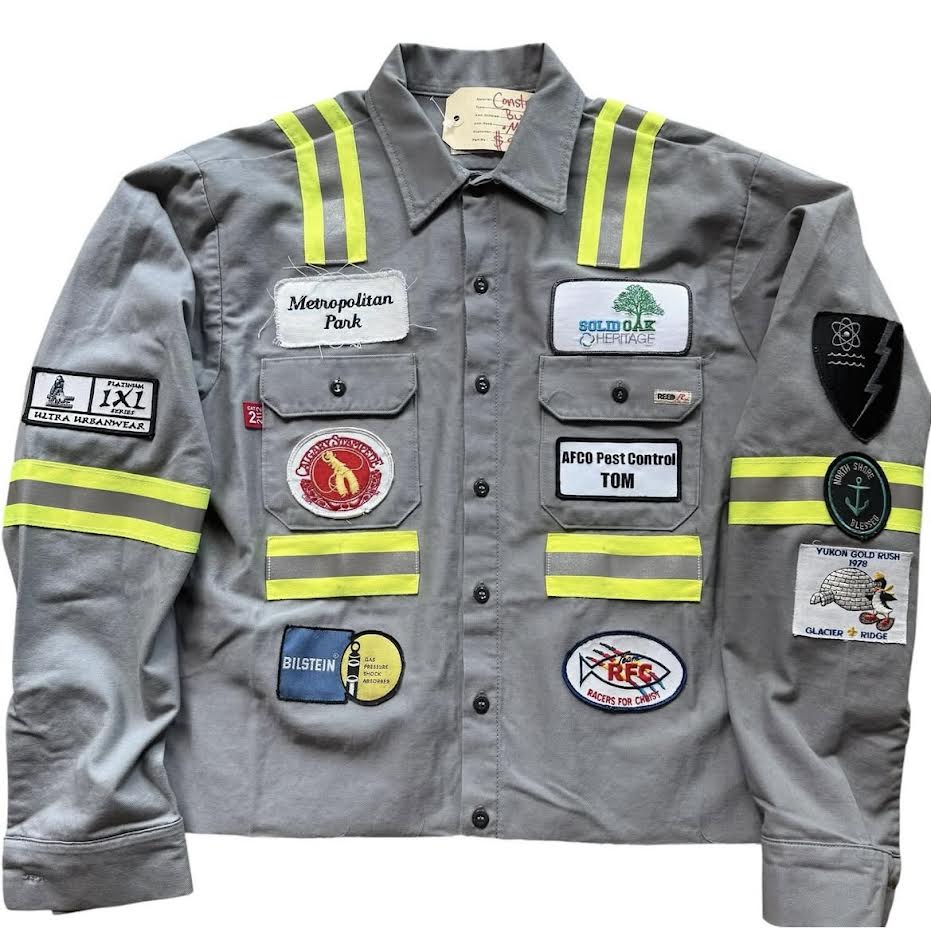 'Krooked Konstruktion' Patchwork Button Up Work Shirt