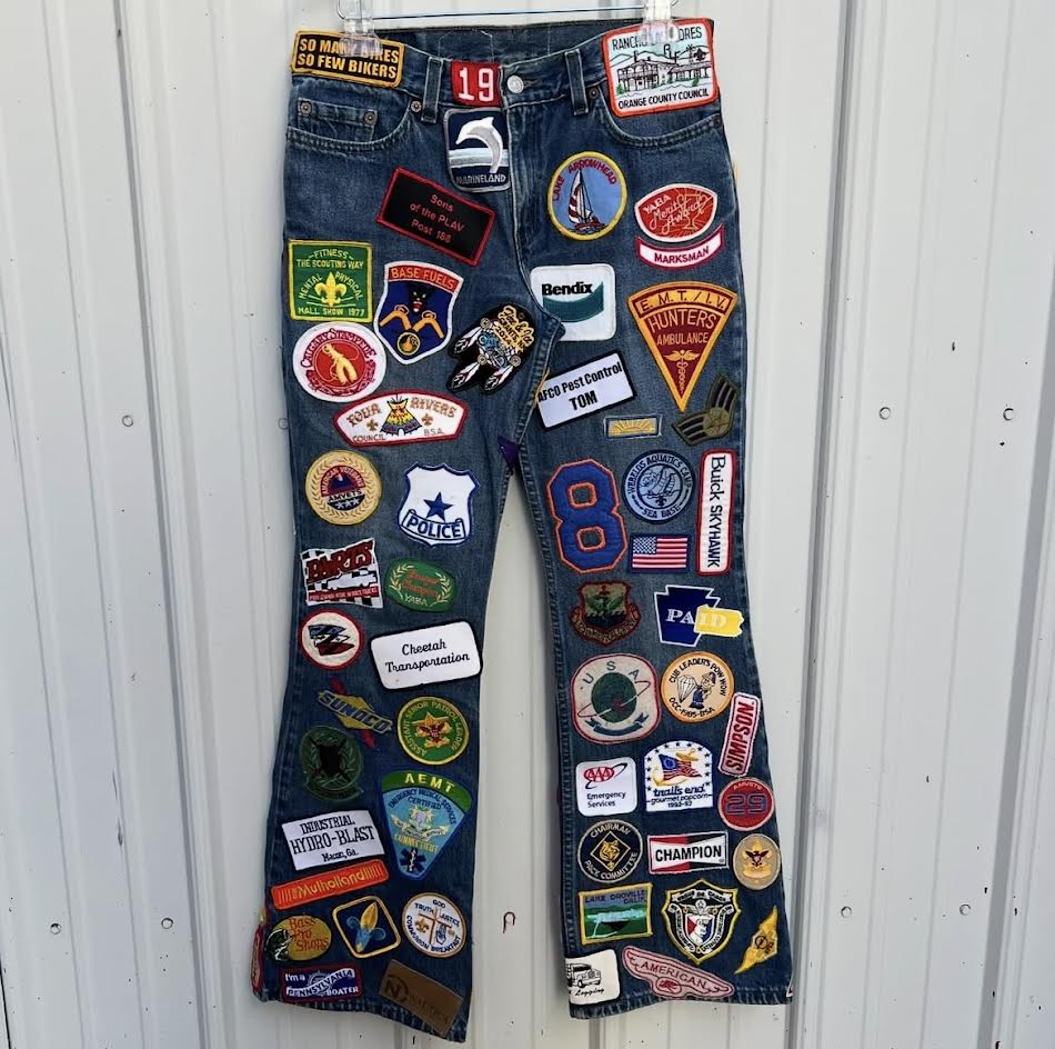 'What The' Flooded Patchwork Jeans
