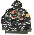 'Toy Soldier' Patchwork Waffle Knit Zip Up Hoodie