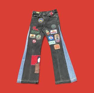 'Dead On Arrival' Patchwork Flared Jeans