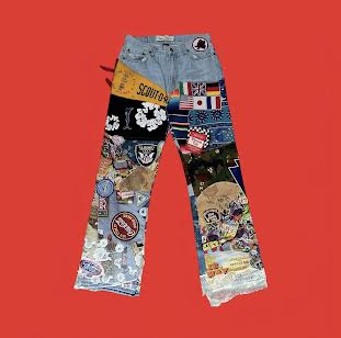 'Nostalgic Tears' Scrapwork Jeans