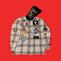 'Toy Soldier' Patchwork Hooded Cargo Lined Zip Up Flannel