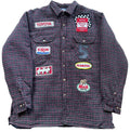 'Pit Stop Member' Patchwork Lined Button Up Flannel