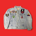 'Toy Soldier' Utility Cargo Patchwork Denim Jacket