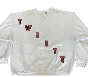 'Tweety Bird' Thrashed Patchwork Crewneck