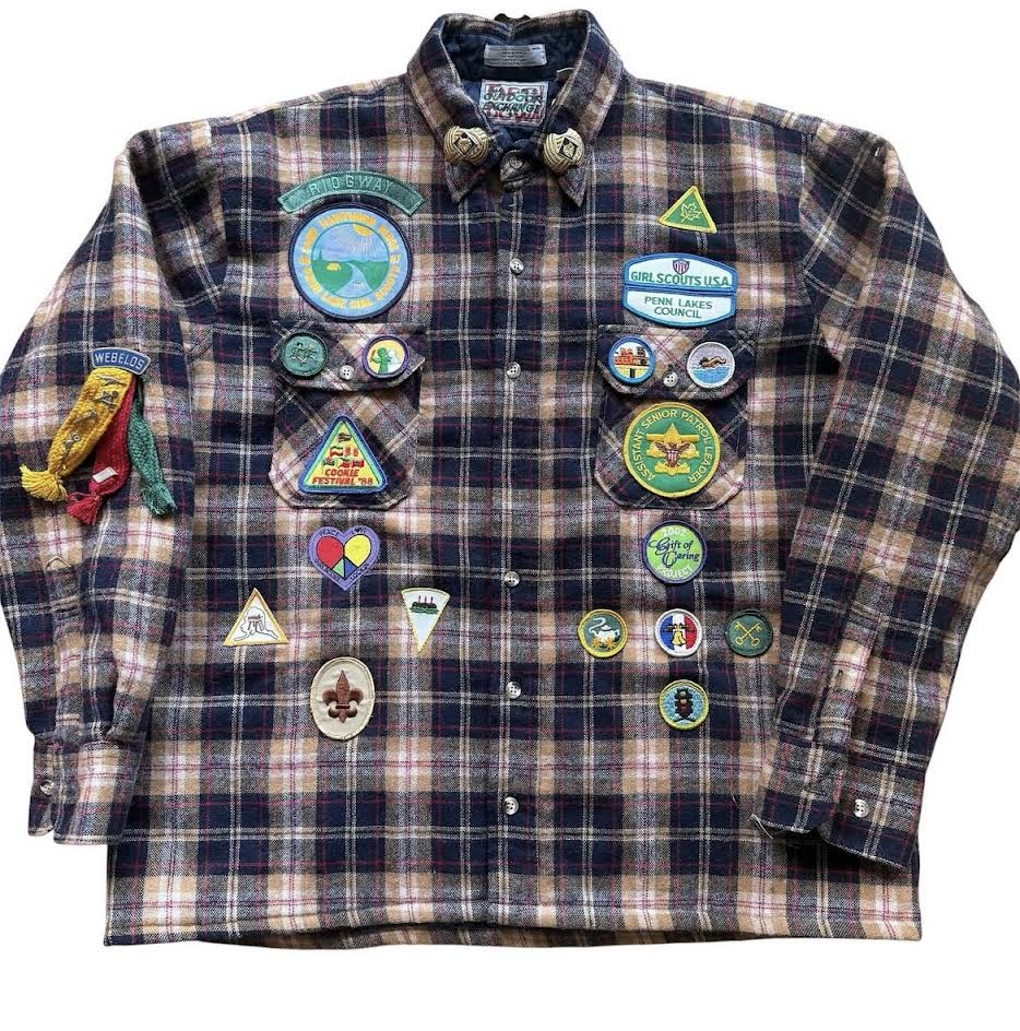 "Fifth Down Girl Scouts' Patchwork Lined Button Up Flannel
