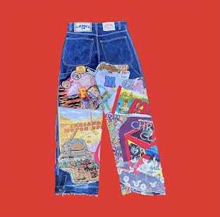 'Rage Room' Scrapwork Jeans