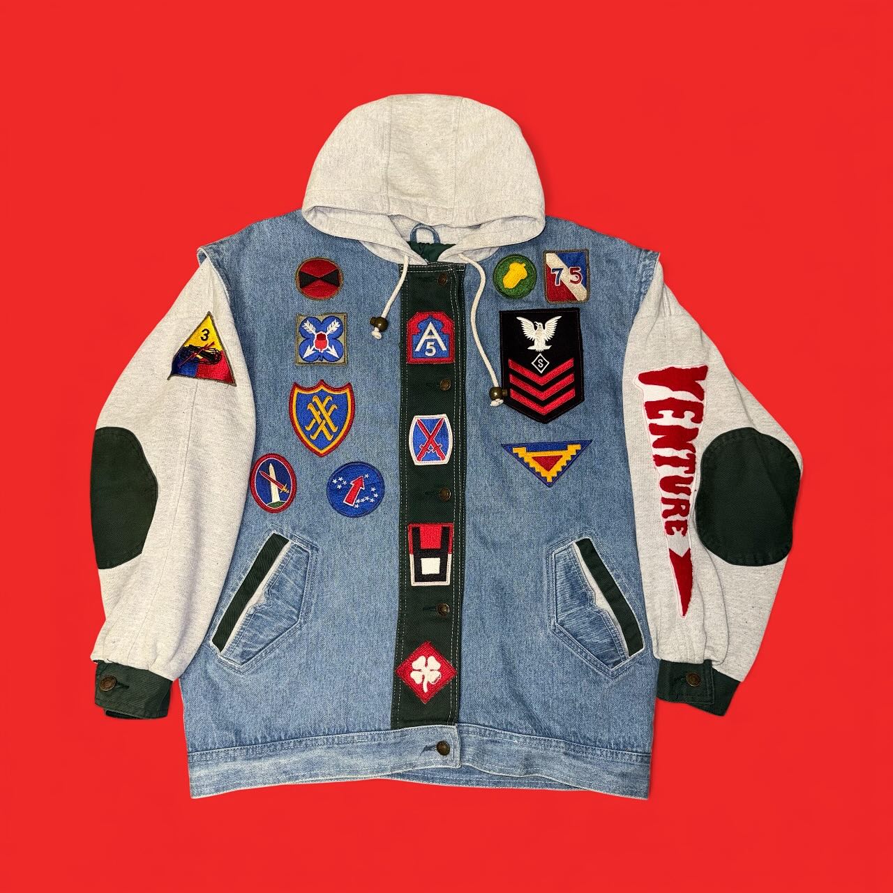 'VENTURE' Hooded Hybrid Denim Jacket