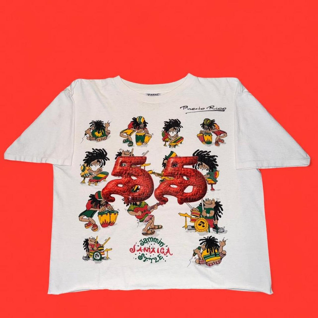 5 Logo Vintage Puerto Rico Jammin Jamaica Style Tee