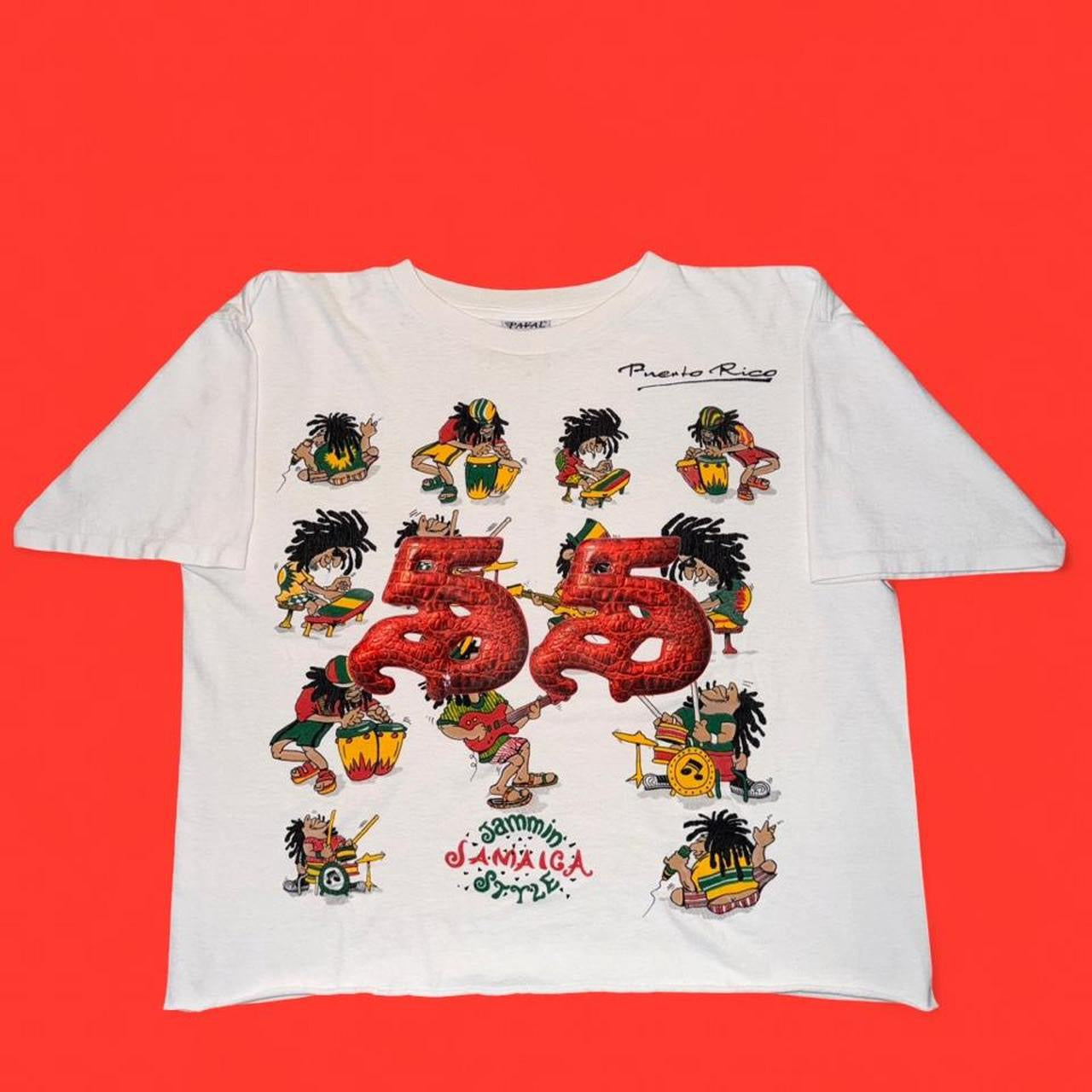 5 Logo Vintage Puerto Rico Jammin Jamaica Style Tee